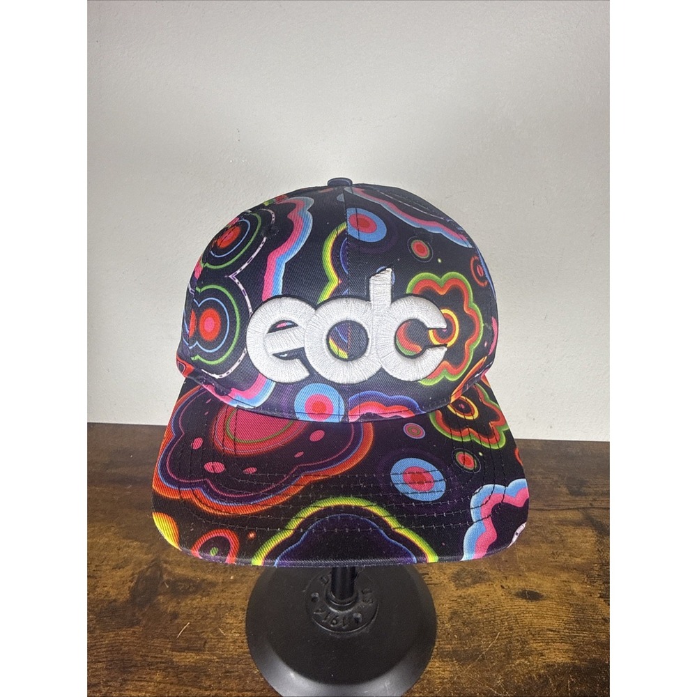 EDC Insomnia Las Vegas Psychedelic Wave Snapback Hat Officially Licensed EUC